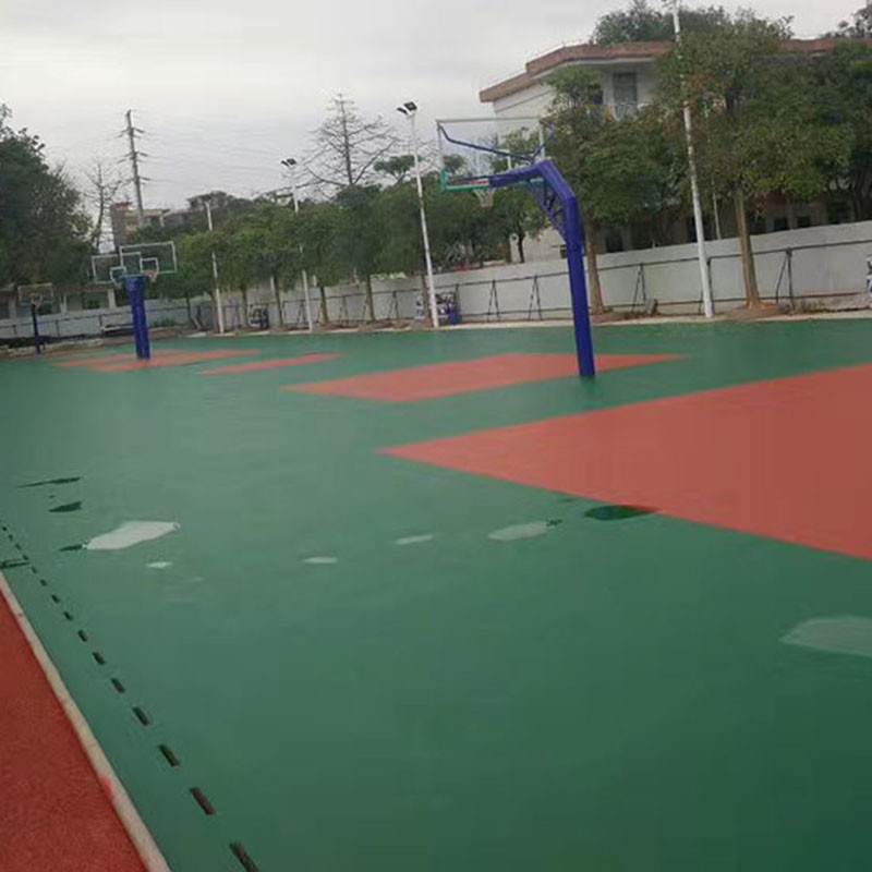 硅PU籃球場廠家材料報價,昆明市小學硅pu籃球場施工工藝